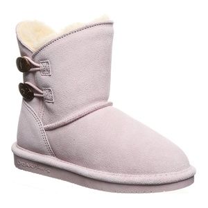 BearPaw Sz 4 Grls Pale Pink Rosaline Suede Boot by with NeverWet® techn…